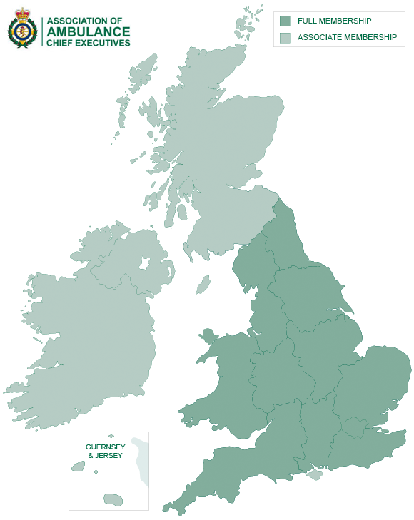 Map of member ambulance services - aace.org.uk