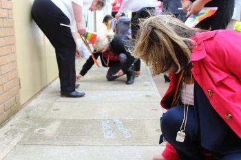 Sue and colleagues writing messages