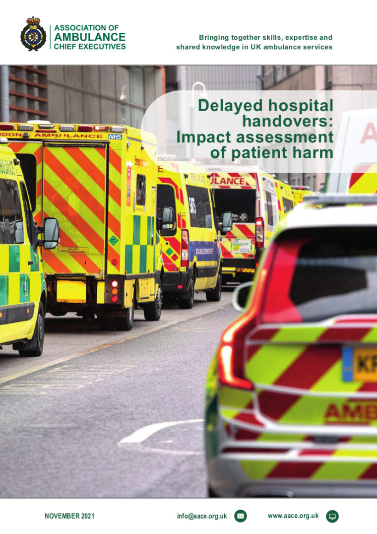 Delayed hospital handovers report front cover