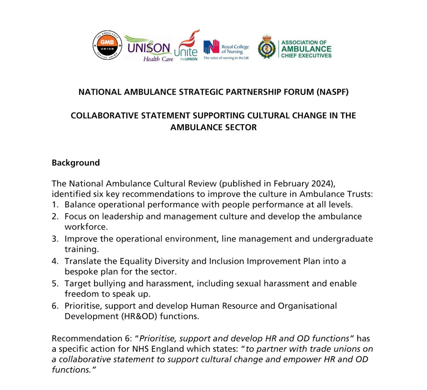 FINAL SIGNED COLLABORATIVE STATEMENT ON CULTURE CHANGE NASPF 23.1.25 FC