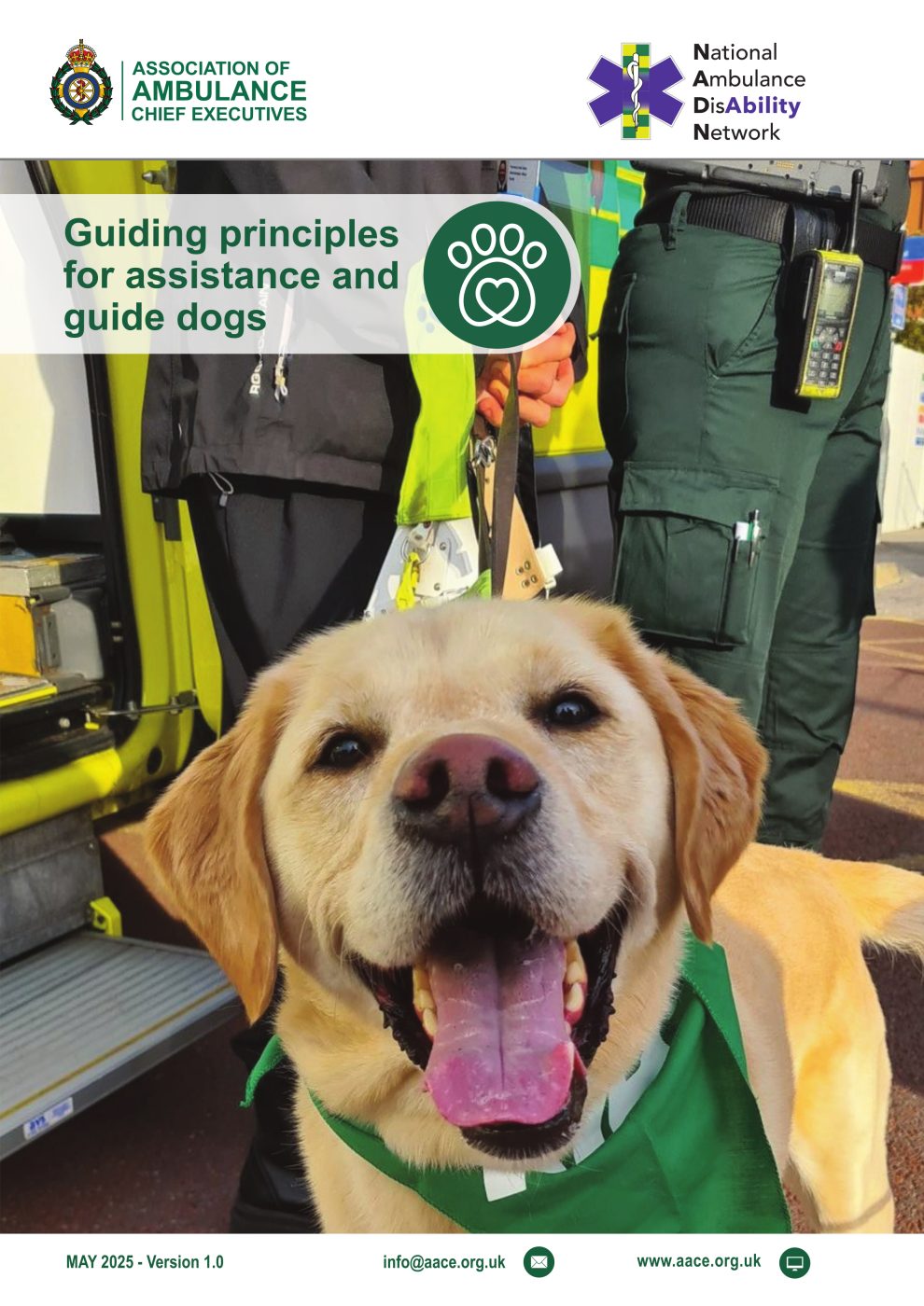 AACE ASSISTANCE DOG PROJECT PAWS GUIDING PRINCIPLES 05.2025 V1.0 fc